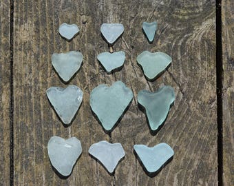 Natural Sea Glass Hearts. Heart Shaped Seaglass. Beach Glass