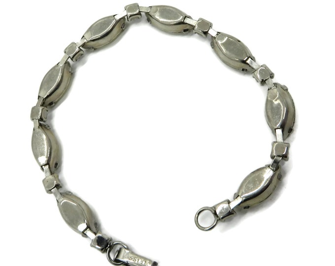 Marquise Rhinestone Bracelet, Vintage Weiss Silver Tone Rhinestone Bracelet, Bridal Jewelry