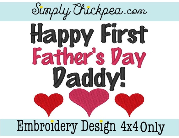 Embroidery Design Happy First Father's Day Daddy