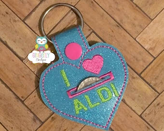 Aldi Quarter Keeper Keychain, I Love Aldi Keychain,Aldi Keychain, Quarter Keeper Keychain, Keychain, Cart Quarter Keeper, Cart Quarter