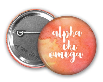 Alpha Chi Omega Button 2.25", 1.5" or 1" - Single or Bulk (BD074)