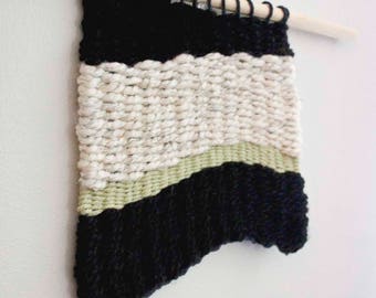 Wall Weaving, Modern Wall Hanging, Tapestry, Unique Woven Wall Art, Neutral Weaving, Black Weaving, Tissage, Fiber Wall Art