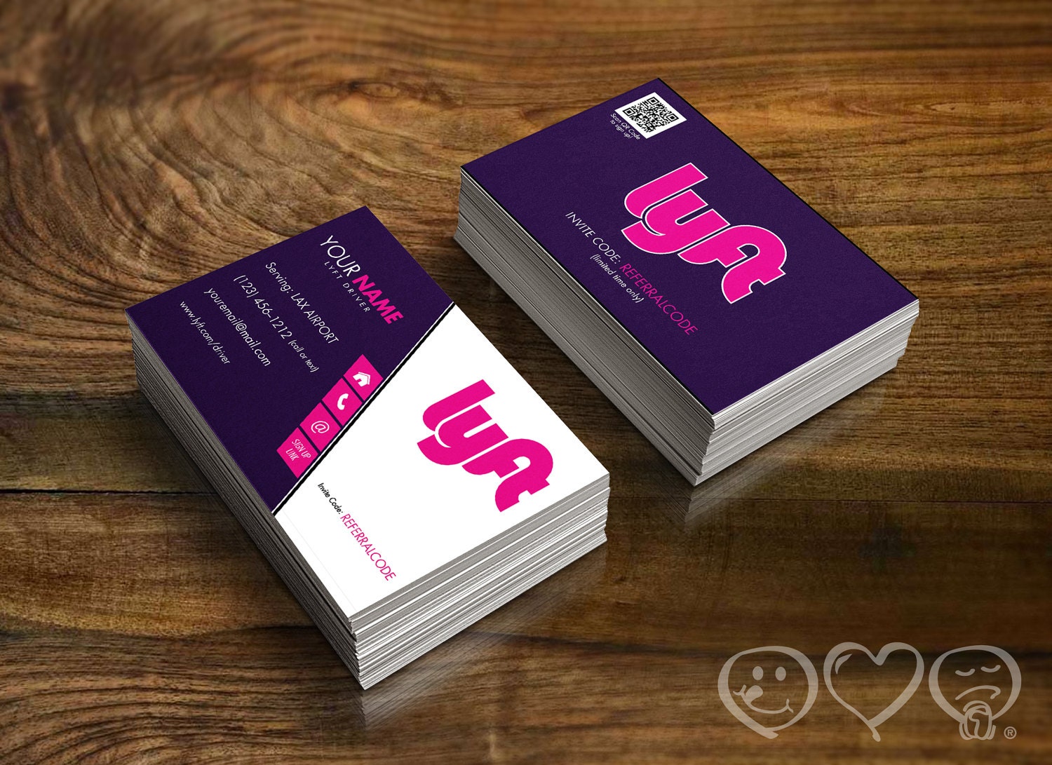 Personalized LYFT Business Cards 16PT Card Stock UV Gloss