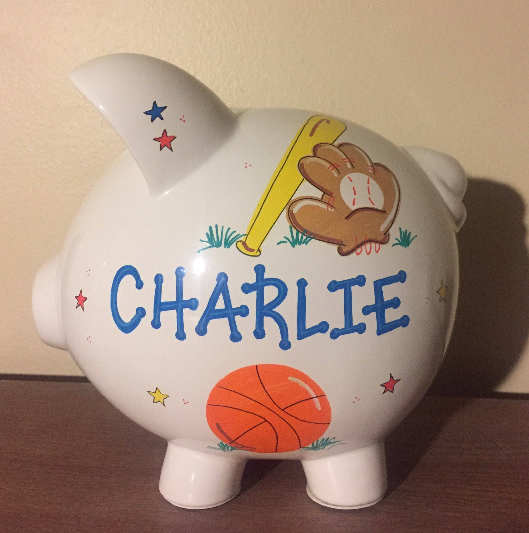 Personalized Boys Sports Piggy Bank