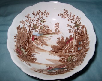 7 Vintage Bowls, Coaching Days, Ridgway, Staffordshire, England, Dinnerware, (Price for All), WAS 40.00 - 50% = 20.00