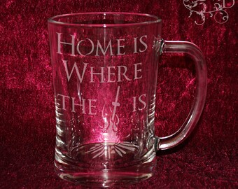 Dark Souls - Home is where the bonfire is - Personalized etched beer stein
