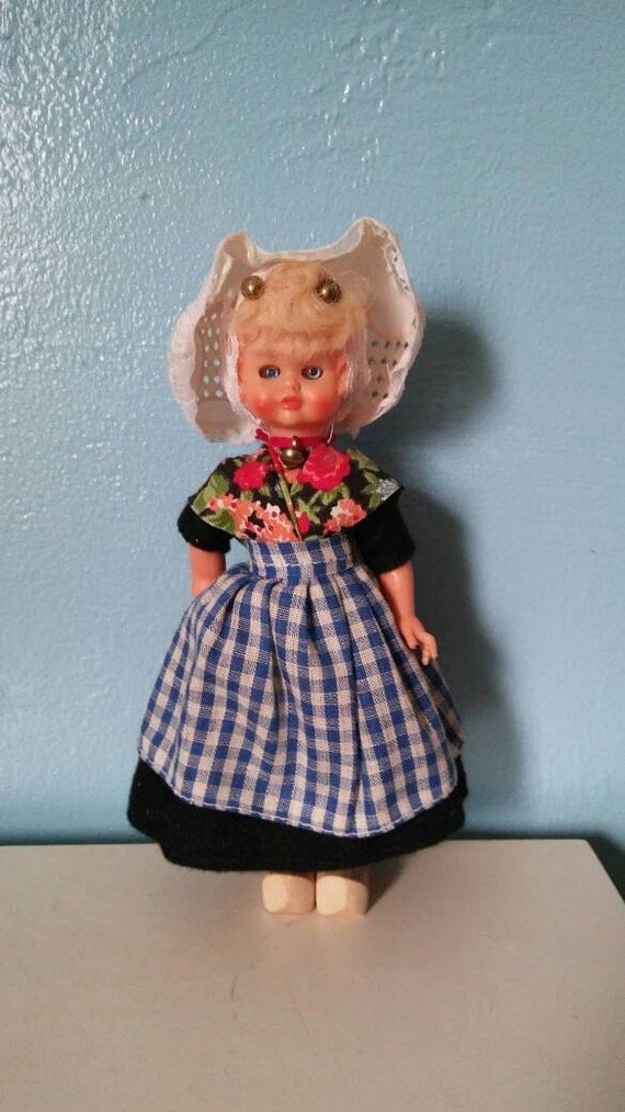 Vintage Dutch Doll with Wooden Clogs