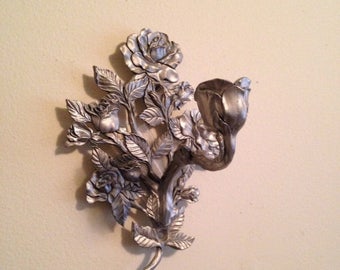 On Sale Pewter Rose Candle Wall Sconce Seagull Etain Zinn