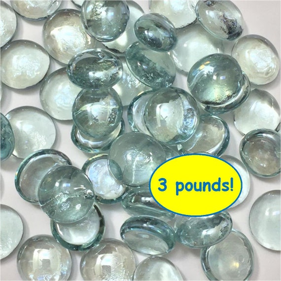 3 pounds Flat Marbles Beautiful Clear Glass Gems