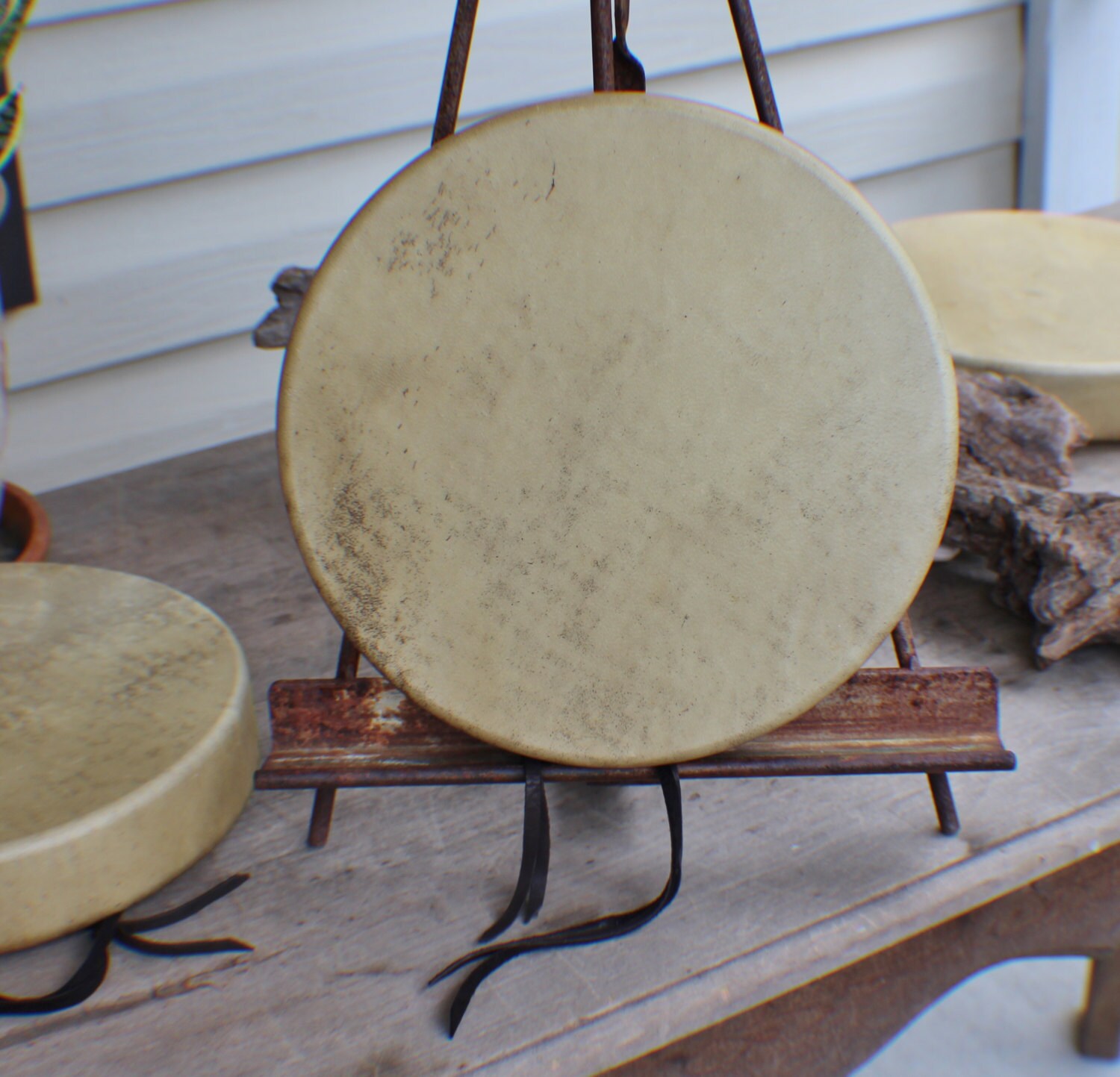 10 Elk Hide Hand Drum Native American Made by EarthMaidensEmporium