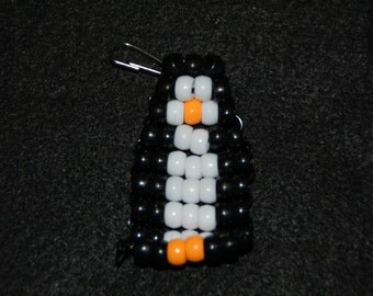 Pony beaded penguin key chain