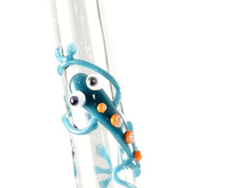 Glass Drinking Straw Gecko