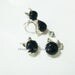 Price of Burakku Kyatto Set Silver Ring with Black Spinel and Earrings. So Cute.