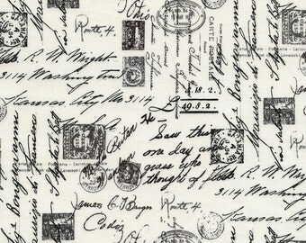 Script Fabric; C1904; You Choose Size; Timeless Treasures April in Paris/French Themed; Fabric with Words; Handwriting