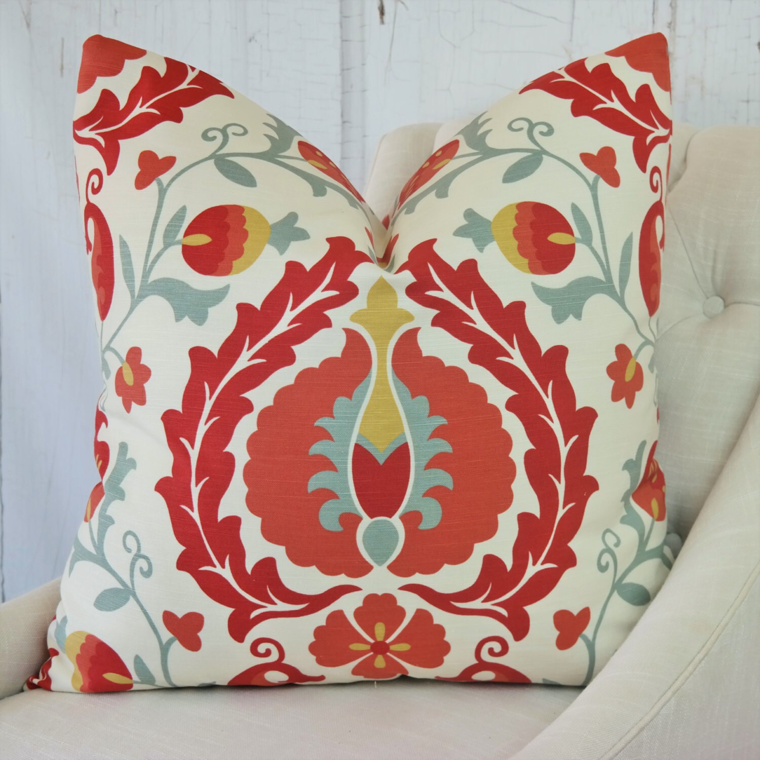 Designer Pillows Red Accent Throw Covers 24x24 22x22