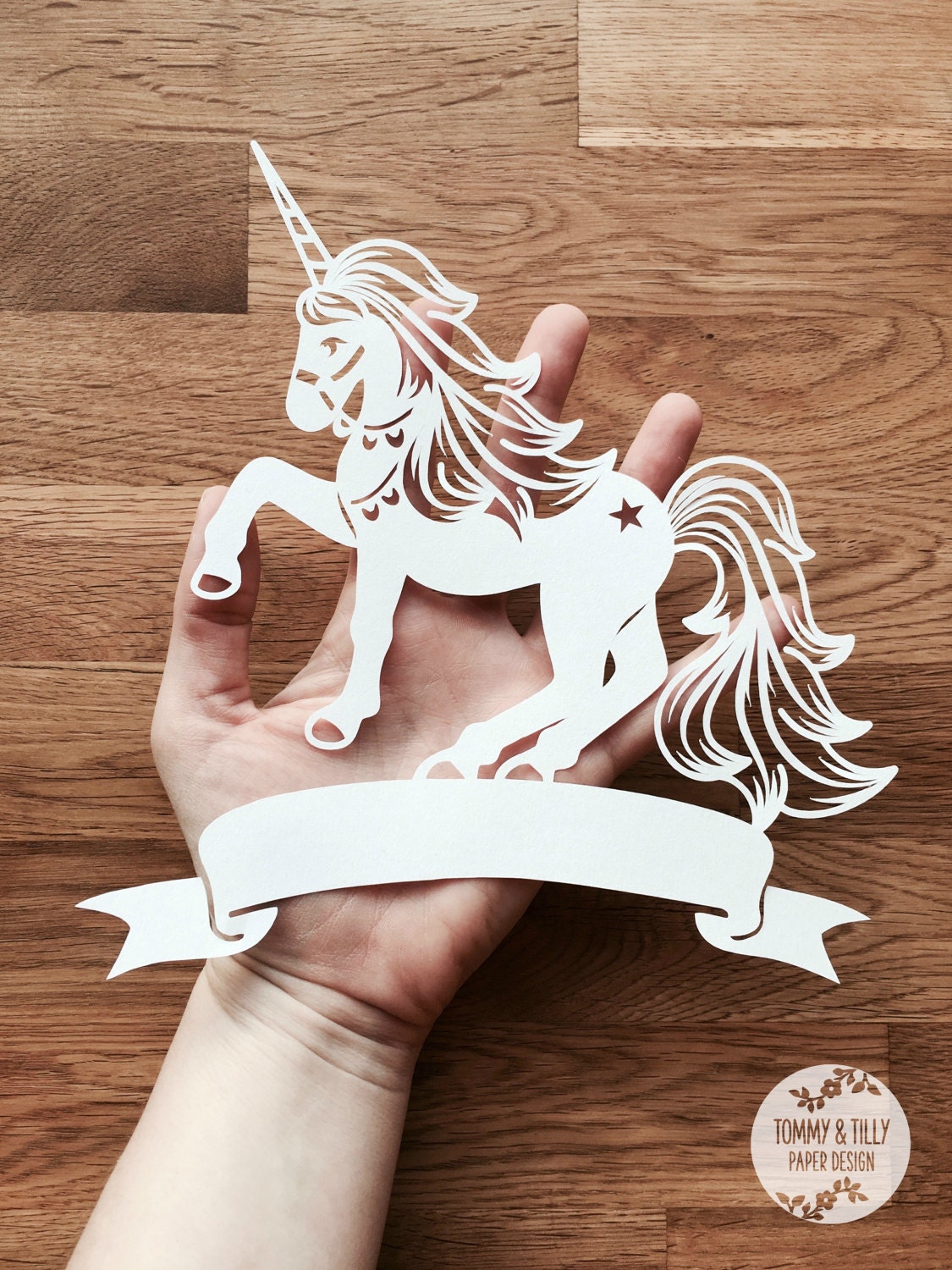 Download Banner Unicorn SVG / PDF Design Papercutting Vinyl Template