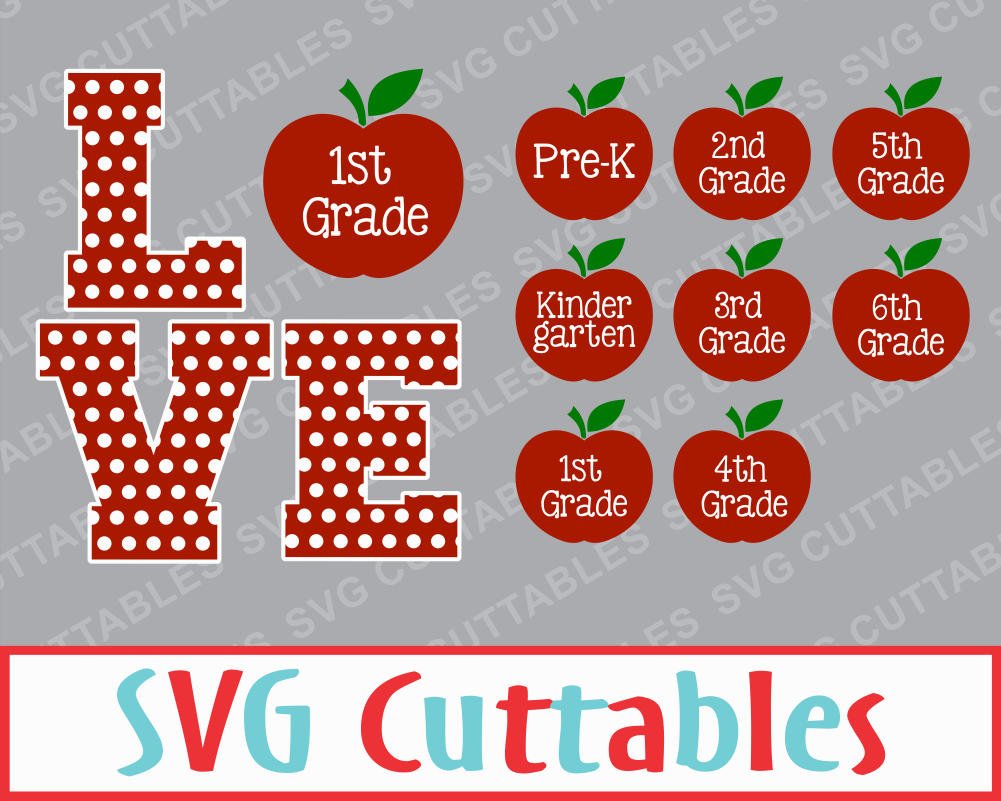 Download School Grade SVG DXF EPS Love School Vector Digital Cut