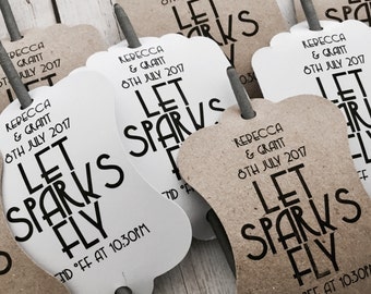 Let Sparks Fly Tag - Wedding Favor Tag, Wedding Sparkler Tags for your Sparkler Exit, Sparkler Send Off Reception Idea - Sparkler Sleeve