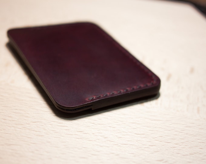 Campari Leather Card holder/ Card Case/Leather Cardholder Wallet/Minimal Leather Wallet/