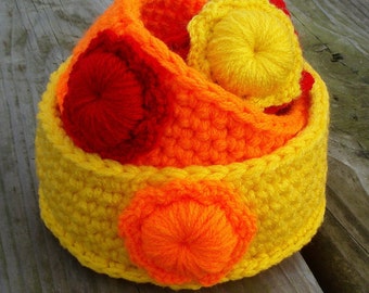 Crochet basket set of THREE-crocheted basket-crochet storage-basket storage-basket-hand crochet basket-storage-set of baskets-storage basket