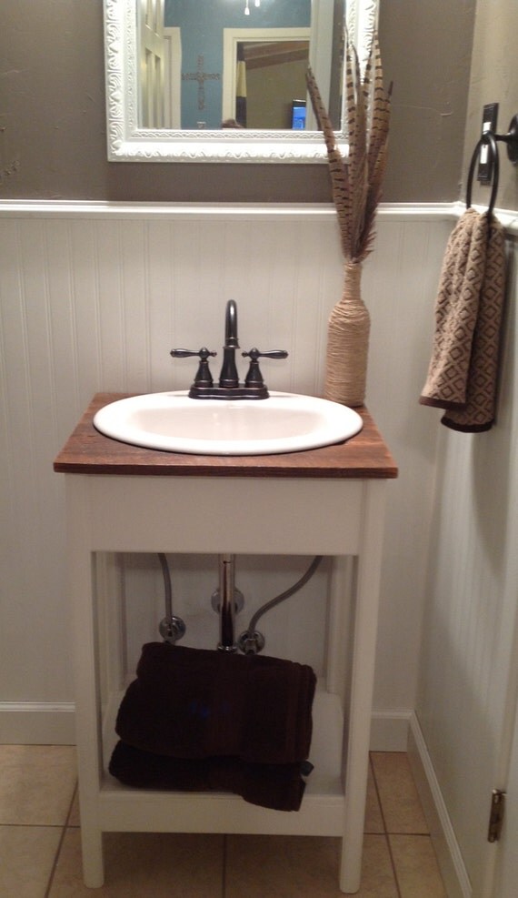 Farmhouse Reclaimed Wood and Pine Bathroom Vanity