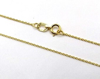 9ct Gold Chain 16" 18" 20" | 9k 41, 46, 51 cms - 16, 18, 20 Inch Micro Belcher Trace Chain | 9 Carat Solid Gold Necklace Lightweight Necklet