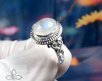 Rainbow Moonstone Ring, Moonstone Ring, Handmade Ring, Gemirthstone Ring, Unique Ring, Designer Ring, Silver Ring, Birthday Gift Ring, Rings
