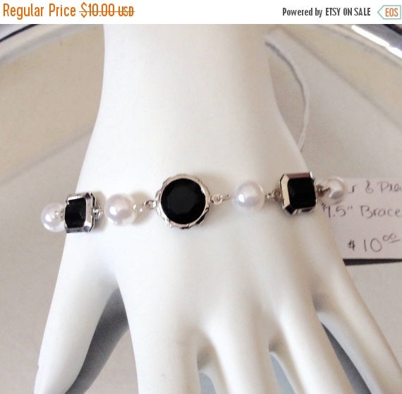 INVENTORY REDUCTION SALE- Silver and Pearls 7.5" Bracelet - Handmade in the Usa