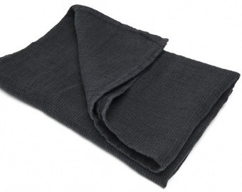 Black Linen Bath Towel Linen towel Bathroom towels Bathroom accessories