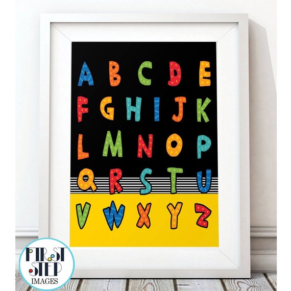Alphabet Wall Art ABC Wall Decor Wall Nursery Art for