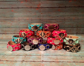 Personalized Monogram Leather Bracelet! Sale!