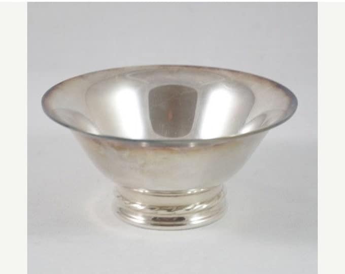 Storewide 25% Off SALE Vintage Silver Plated Petite Footed Candy Bowl Featuring Fluted Form With Smooth Design Finish