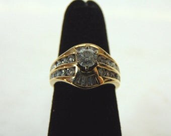 Amazing Womens Vintage Estate 14K Yellow Gold & Diamond Ring 6.0g #E2955