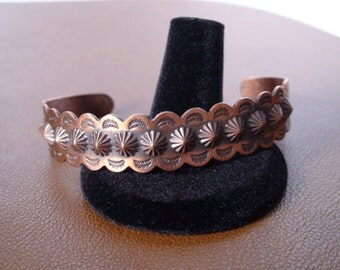 Native American Navajo Copper Stamp Work Bracelet