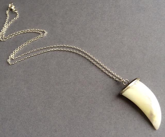 Elephant Tusk Necklace Tusk Necklace Silver Tusk Necklace