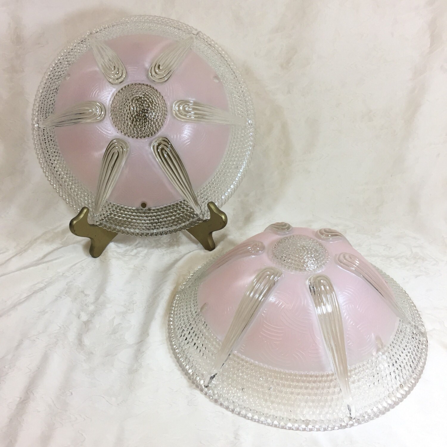 Glass Three Chain Lamp Shades Vintage For Ceiling Light