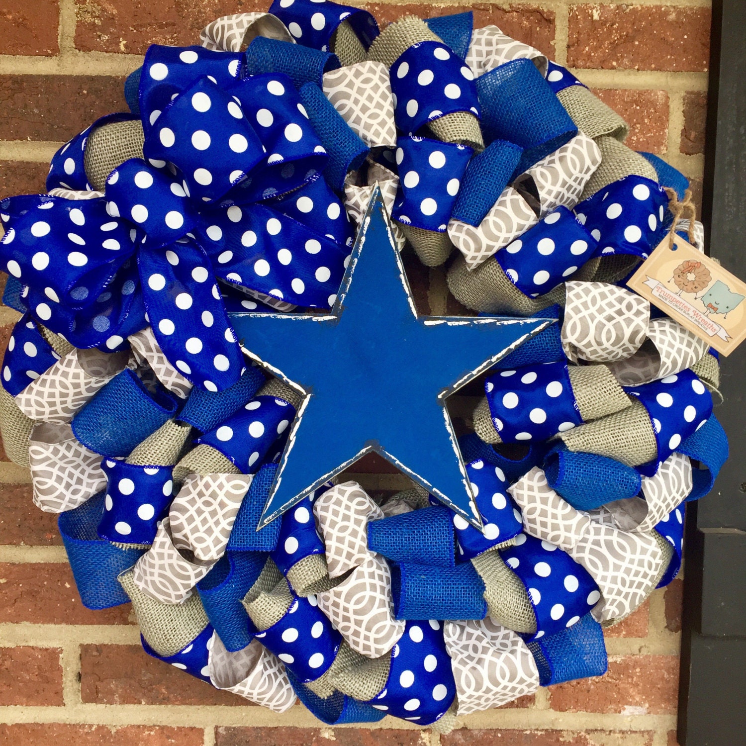 Dallas cowboys burlap and ribbon wreath texas wreath star