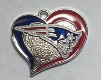 New England Patriots Heart Charm