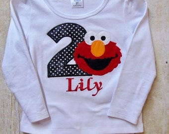2nd Birthday Elmo Shirt, Elmo Birthday Shirt, Boy Birthday Shirt, Personalized Birthday Shirt, Elmo Birthday Outfit, Girl Birthday Shirt