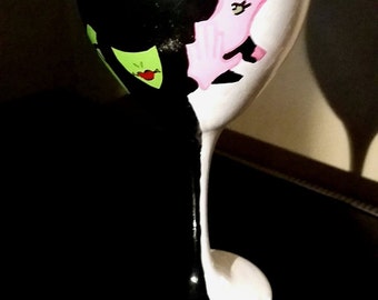 Wicked The Musical Personalized Hand Painted Wine Glass