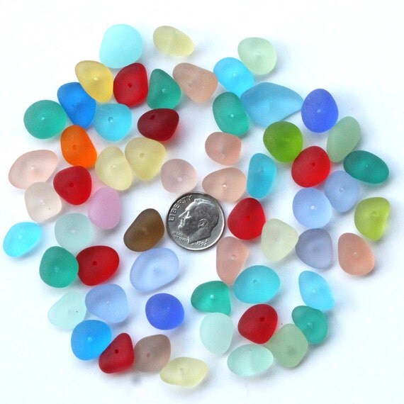 20 pieces center drilled beach sea glass lot bulk wholesale