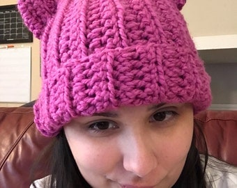 Crochet Pussy Hat / Kitty Hat / Cat Hat / crochet kitty hat / teen kitty hat / child kitty hat / adult kitty hat / Read Full Description
