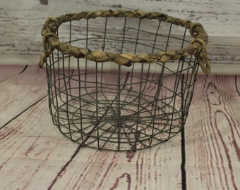 wicker and wire basket/ newborn props, newborn basket photo