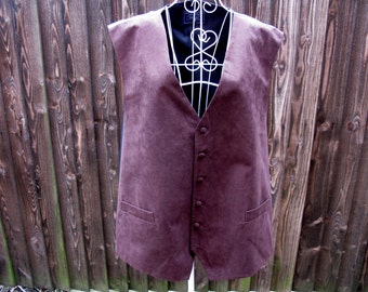 Mens Waistcoat, Lloyd Attree & Smith, Vintage Waistcoat, Brown Waistcoat, Mens Formal Wear, Tuxedo Wear, Prom, Mens Vest, XXL Menswear