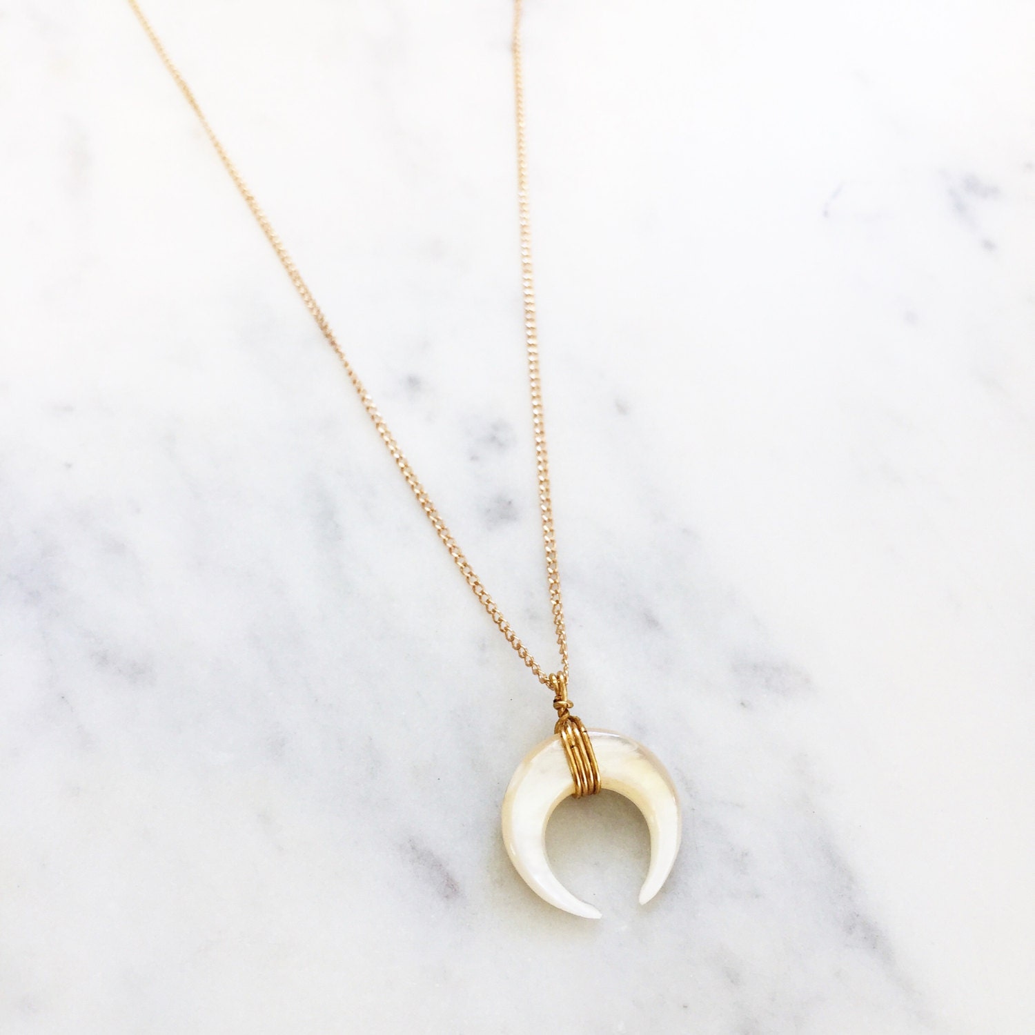 The PEARL Moon baby / Crescent Moon / tusk / half moon / horn / Moon Necklace / Crescent Moon Necklace / Half Moon Necklace /