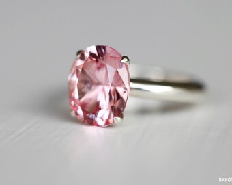 Lotus Pink Padparadscha Sapphire Ring - Peach Sapphire Solitaire - Oval Pink Sapphire Ring - Padparadscha Sapphire Ring - Lotus Padparadscha