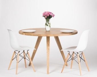 Round dining table, round kitchen table, oak table, scandinavian design, solid wood, Ø 120 cm