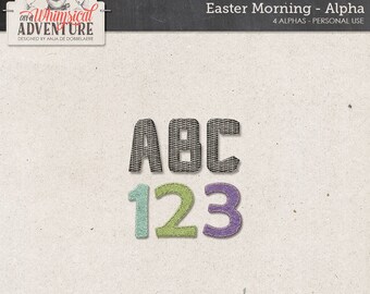 Happy Easter, Alphabet Clipart, Alphabet Felt, Weave Texture, Digital Download, Letters Numbers Symbols Punctuation, Scrapbook Supplies