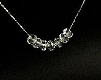 Sterling Silver Swarovski Crystal Necklace, Carrie Bradshaw Inspired, Sex And The City, Bridesmaid Necklace, Bridal Jewelry, Gold Crystal