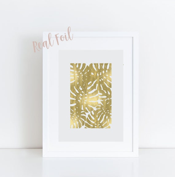 Palm Leaf Tropical Leaf Print Gold Foil Print Jungalow